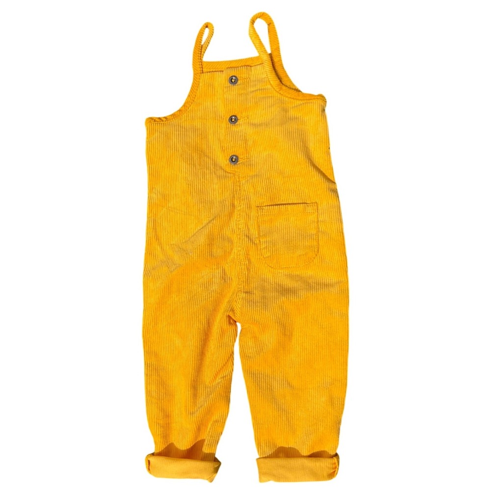 Levis Kids Yellow Corduroy Overalls Size 3T Cotton Bib Jumpsuit 67788-0111